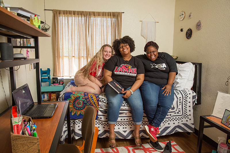 Students in dorms at Cardinal Village